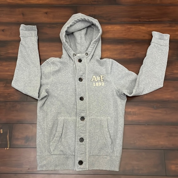 Abercrombie & Fitch Other - Abercrombie and Fitch fleece lined button up hoodie for men size xl gray